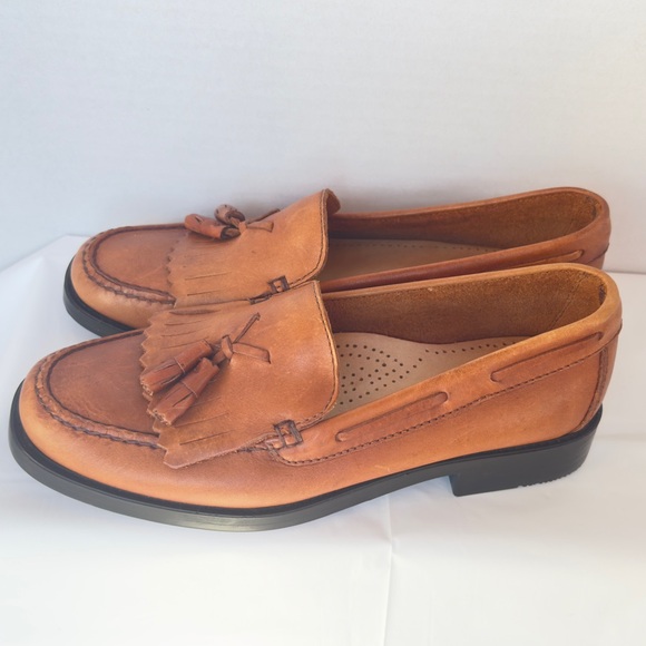 Bass Women’s Bass Weejuns Brown Tan Leather Tassel Loafers Size 7w - Picture 14 of 16